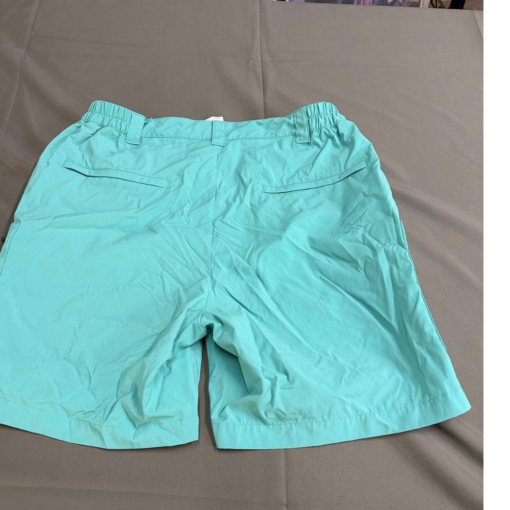 LL Bean Comfort Gold Shorts Mens Medium Regular Teal Blue Nylon Spandex Hiking - Picture 4 of 11